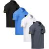 imageZITY 4 Pack Mens Polo Shirt Short Sleeve Sports Golf Tennis TShirt Athletic Collared Tactical ShirtsBlack Gray Light Blue White