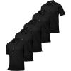 imageZITY 5 Pack Tactical Polo Shirts for Men Golf Shirt Short Sleeve Athletic Performance Moisture Wicking Work Outdoor TshirtsBlack