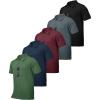 imageZITY 5 Pack Tactical Polo Shirts for Men Golf Shirt Short Sleeve Athletic Performance Moisture Wicking Work Outdoor TshirtsBlack Gray Navy Green Red