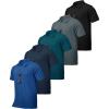 imageZITY 5 Pack Tactical Polo Shirts for Men Golf Shirt Short Sleeve Athletic Performance Moisture Wicking Work Outdoor TshirtsBlack Grey Navy Blue Teal