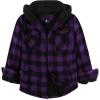 imageZITY Boys Flannel Shirt Jacket Fleece Sherpa Lined Plaid Jackets Unisex Coat Full Zip Hoodie Girls Winter Outwear 615 YearsPurple