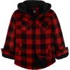 imageZITY Boys Flannel Shirt Jacket Fleece Sherpa Lined Plaid Jackets Unisex Coat Full Zip Hoodie Girls Winter Outwear 615 YearsRed Black