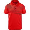 imageZITY Golf Polo Shirts for Men Short Sleeve Athletic Tennis TShirtRed Black