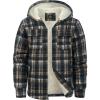 imageZITY Mens Flannel Hooded Jacket Fleece Sherpa Lined Plaid Shirts Jackets Zip Up Sweatshirt Hoodies for Men with 4 PocketsBlack Brown