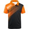 imageZITY Mens Golf Shirt Short Sleeve Sport Moisture Wicking Performance Print Golf Polo Shirts for Men Collared Casual TShirtBlack Orange