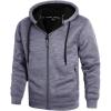 imageZITY Mens Zip Up Hoodie Heavyweight Winter Sweatshirt Fleece Sherpa Lined Warm JacketCharcoal Heather Grey