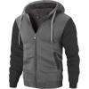 imageZITY Mens Zip Up Hoodie Heavyweight Winter Sweatshirt Fleece Sherpa Lined Warm JacketDark GrayBlack