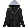imageZITY Womens Hoodies Fleece Jacket Winter Sherpa Lined SweatshirtBlackGrey