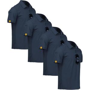 imageZITY 4 Pack Mens Polo Shirt Short Sleeve Sports Golf Tennis TShirt Athletic Collared Tactical ShirtsNavy
