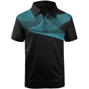imageZITY Golf Polo Shirts for Men Short Sleeve Athletic Tennis TShirtBlack Navy Blue