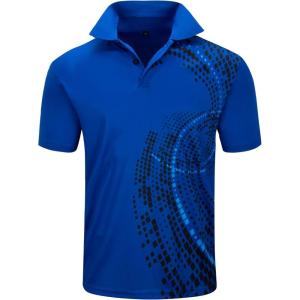 imageZITY Golf Polo Shirts for Men Short Sleeve Athletic Tennis TShirtCurve Blue