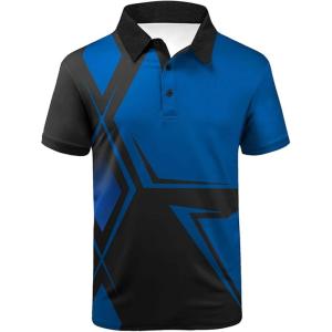 imageZITY Golf Polo Shirts for Men Short Sleeve Athletic Tennis TShirtDiamond Blue