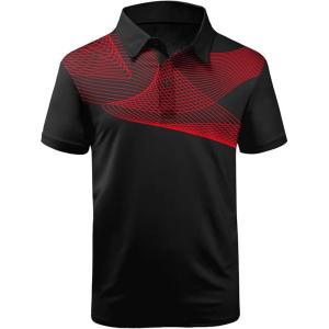 imageZITY Golf Polo Shirts for Men Short Sleeve Athletic Tennis TShirtRed
