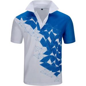 imageZITY Golf Polo Shirts for Men Short Sleeve Athletic Tennis TShirtWhite Blue