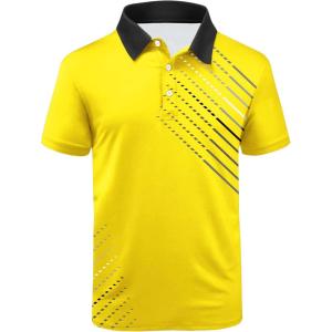 imageZITY Golf Polo Shirts for Men Short Sleeve Athletic Tennis TShirtYellow