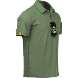 imageZITY Mens Polo Shirt Short Sleeve Sports Tactical TShirt Athletic Golf Polos Daily Casual Stylish Collared Shirts for MenGreen