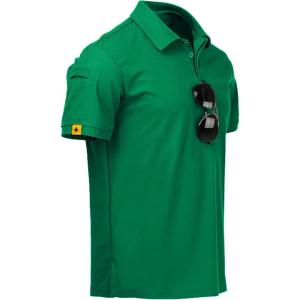 imageZITY Mens Polo Shirt Short Sleeve Sports Tactical TShirt Athletic Golf Polos Daily Casual Stylish Collared Shirts for MenViridian