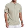 imageZITY 3 Pack Polo Shirts for Men with Pocket Short Sleeve Moisture Wicking Outdoor Tactical Shirt Summer CasualApricotarmy Greenblack