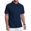 imageZITY 3 Pack Polo Shirts for Men with Pocket Short Sleeve Moisture Wicking Outdoor Tactical Shirt Summer CasualBlackgreynavy