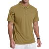 imageZITY 3 Pack Polo Shirts for Men with Pocket Short Sleeve Moisture Wicking Outdoor Tactical Shirt Summer CasualBlackkhakiwine Red