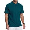 imageZITY 3 Pack Polo Shirts for Men with Pocket Short Sleeve Moisture Wicking Outdoor Tactical Shirt Summer CasualDark Teal Blueblackwine Red