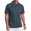 imageZITY 3 Pack Polo Shirts for Men with Pocket Short Sleeve Moisture Wicking Outdoor Tactical Shirt Summer CasualLight Bluegreyroyal Blue