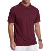 imageZITY 3 Pack Polo Shirts for Men with Pocket Short Sleeve Moisture Wicking Outdoor Tactical Shirt Summer CasualRoyal Bluewine Redblack