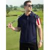 imageZITY Mens Flag Golf Polo Shirts Short Sleeve Tactical Collared Shirt Men Outdoor Moisture Wicking ShirtsDark Blue