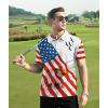 imageZITY Mens Flag Golf Polo Shirts Short Sleeve Tactical Collared Shirt Men Outdoor Moisture Wicking ShirtsLight Red