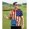 imageZITY Mens Flag Golf Polo Shirts Short Sleeve Tactical Collared Shirt Men Outdoor Moisture Wicking ShirtsNavy Red