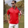 imageZITY Mens Flag Golf Polo Shirts Short Sleeve Tactical Collared Shirt Men Outdoor Moisture Wicking ShirtsRed
