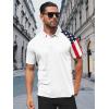 imageZITY Mens Flag Golf Polo Shirts Short Sleeve Tactical Collared Shirt Men Outdoor Moisture Wicking ShirtsWhite