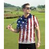 imageZITY Mens Flag Golf Polo Shirts Short Sleeve Tactical Collared Shirt Men Outdoor Moisture Wicking ShirtsWine Red