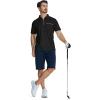 imageZITY Mens Polo Shirts Quarter Zip Shirts Casual Classic Lightweight Short Sleeve Golf Collared Shirt with PocketBlack