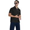 imageZITY Mens Polo Shirts Quarter Zip Shirts Casual Classic Lightweight Short Sleeve Golf Collared Shirt with PocketBlack