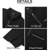 imageZITY Mens Polo Shirts Quarter Zip Shirts Casual Classic Lightweight Short Sleeve Golf Collared Shirt with PocketBlack