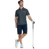 imageZITY Mens Polo Shirts Quarter Zip Shirts Casual Classic Lightweight Short Sleeve Golf Collared Shirt with PocketDark Grey