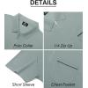 imageZITY Mens Polo Shirts Quarter Zip Shirts Casual Classic Lightweight Short Sleeve Golf Collared Shirt with PocketGrey
