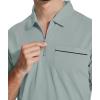 imageZITY Mens Polo Shirts Quarter Zip Shirts Casual Classic Lightweight Short Sleeve Golf Collared Shirt with PocketGrey