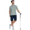 imageZITY Mens Polo Shirts Quarter Zip Shirts Casual Classic Lightweight Short Sleeve Golf Collared Shirt with PocketGrey
