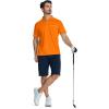 imageZITY Mens Polo Shirts Quarter Zip Shirts Casual Classic Lightweight Short Sleeve Golf Collared Shirt with PocketOrange