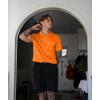 imageZITY Mens Polo Shirts Quarter Zip Shirts Casual Classic Lightweight Short Sleeve Golf Collared Shirt with PocketOrange