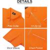 imageZITY Mens Polo Shirts Quarter Zip Shirts Casual Classic Lightweight Short Sleeve Golf Collared Shirt with PocketOrange