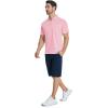 imageZITY Mens Polo Shirts Quarter Zip Shirts Casual Classic Lightweight Short Sleeve Golf Collared Shirt with PocketPink