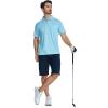 imageZITY Mens Polo Shirts Quarter Zip Shirts Casual Classic Lightweight Short Sleeve Golf Collared Shirt with PocketSky Blue