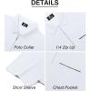 imageZITY Mens Polo Shirts Quarter Zip Shirts Casual Classic Lightweight Short Sleeve Golf Collared Shirt with PocketWhite