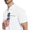 imageZITY Mens Polo Shirts Quarter Zip Shirts Casual Classic Lightweight Short Sleeve Golf Collared Shirt with PocketWhite