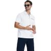 imageZITY Mens Polo Shirts Quarter Zip Shirts Casual Classic Lightweight Short Sleeve Golf Collared Shirt with PocketWhite