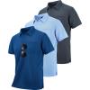 imageZITY 3 Pack Polo Shirts for Men with Pocket Short Sleeve Moisture Wicking Outdoor Tactical Shirt Summer Casual