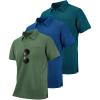 imageZITY 3 Pack Polo Shirts for Men with Pocket Short Sleeve Moisture Wicking Outdoor Tactical Shirt Summer CasualArmy Greenroyal Bluedark Teal Blue